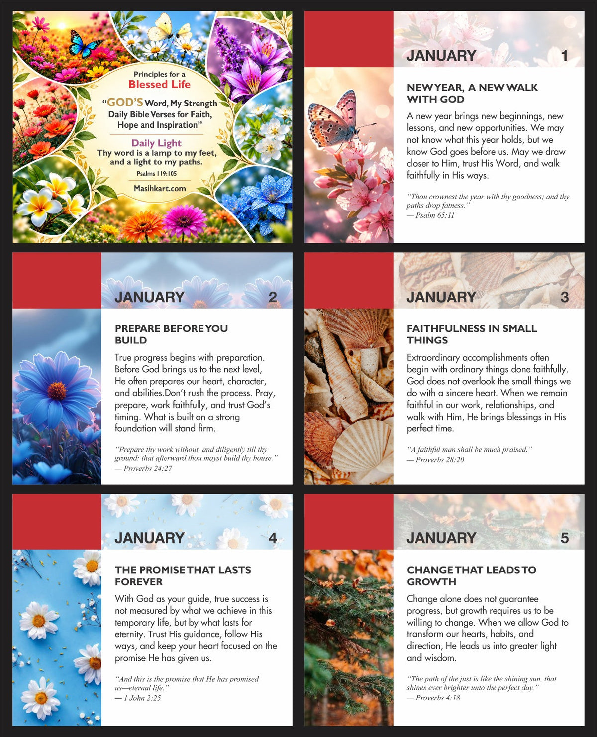 365 Day Bible Verses Table Calendar - English